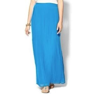 Sabine Blue Pleated Maxi Skirt